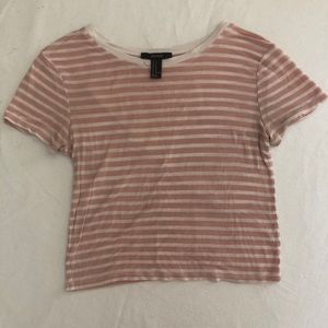Forever 21 pink and white striped shirt